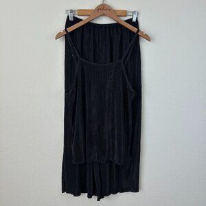 Jason Wu Pajama Set Womens Small Black Ribbed Flowy Tank Cropped Wide Leg S